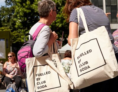 Mindful Drinking Festival visitors with Fuelled by Club Soda bags
