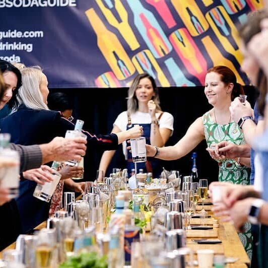 Camille Vidal delivering an alcohol-free cocktail masterclass