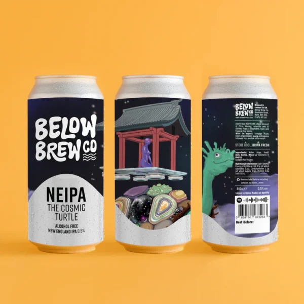 Below Brew NEIPA the Cosmic Turtle cans