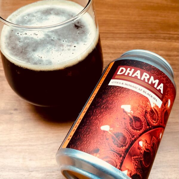Good Karma Dharma Black IPA glass and can