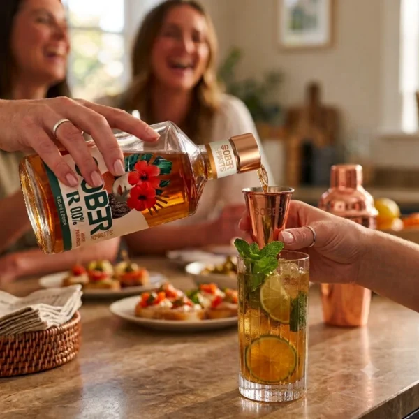 Sober Spirits Rum served
