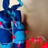 Furoshiki Gift Knot Bottle Wrapping - Blue Glasses 80x80cm - Image 4