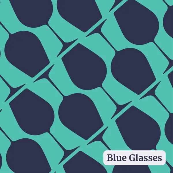 Furoshiki Gift Knot Bottle Wrapping - Blue Glasses 53x53cm - Image 2