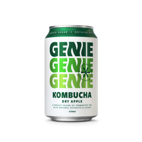 Genie Drinks Kombucha Dry Apple 330ml Can