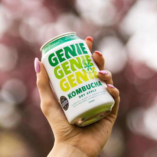 Genie Drinks Kombucha Dry Apple can