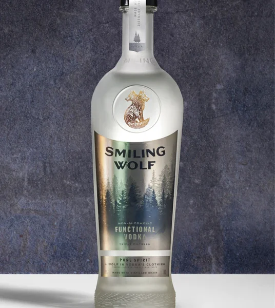 Smiling Wolf vodka bottle