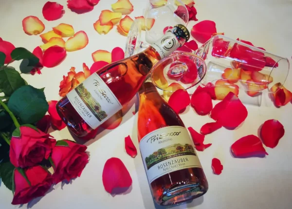 Jörg Geiger Rosenzauber bottles with rose petals