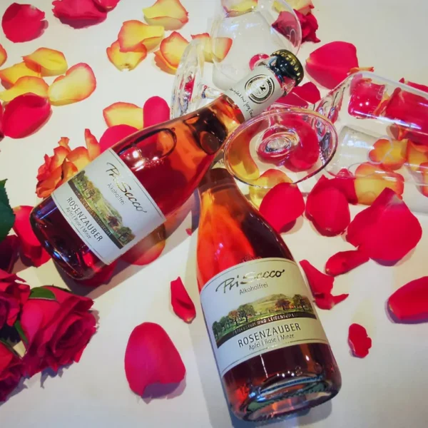 Jörg Geiger Rosenzauber bottles with rose petals