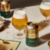 Bero Kingston Pils served on a table with food