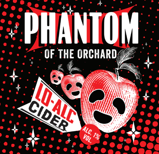 Phantom Of The Orchard low alcohol cider label