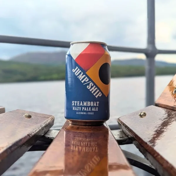 Jump Ship Steamboat Hazy Pale can on a steamboat